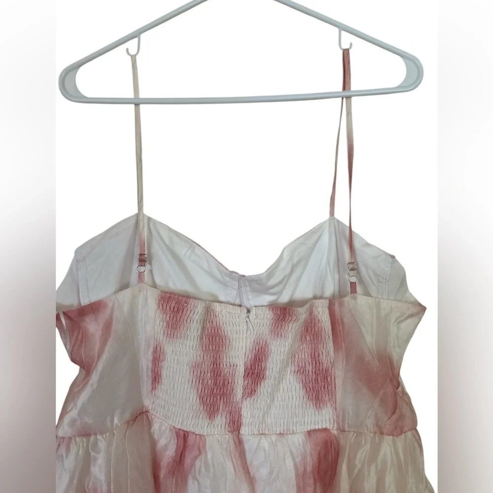 Freesia Chiffon Bustier Mini Dress Size XL Pink Ivory Spaghetti Straps NEW - Picture 10 of 15